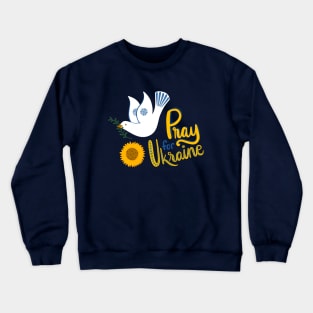 Pray for Ukraine with peace dove and sunflower Crewneck Sweatshirt